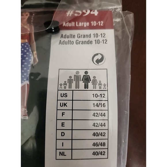 Wonder Woman Costume DC Comics Leggings Cape Gauntlets Top Halloween Adult L - Picture 9 of 12